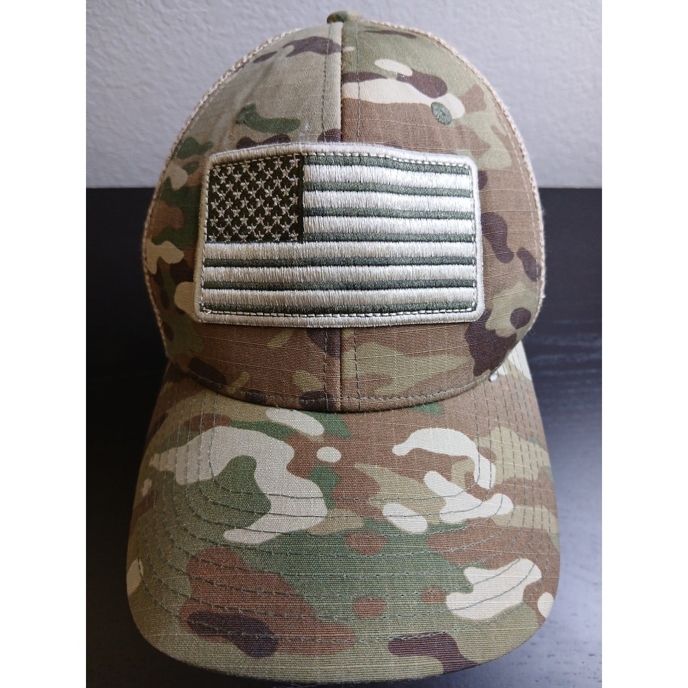 DeWalt Multicam Camo Trucker Hat American Flag‎ Patch Guaranteed Tough Snapback